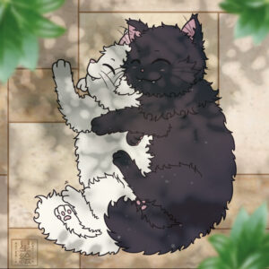 dessin fanart maliki chatons qui font la sieste